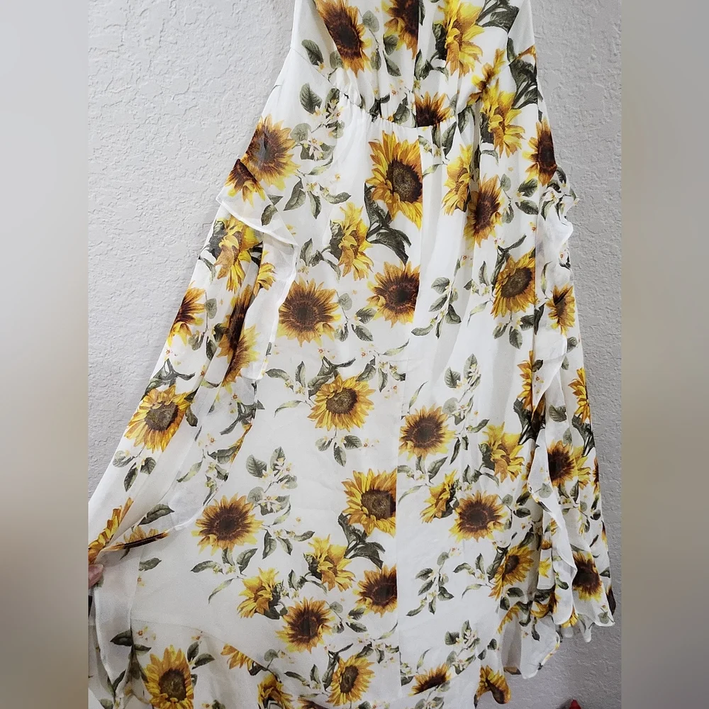 WHBM Ruffle Halter Midi Dress - Picture 7 of 8
